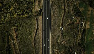 Preview wallpaper road, aerial view, land, landscape
