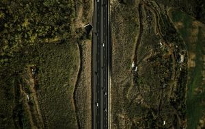 Preview wallpaper road, aerial view, land, landscape