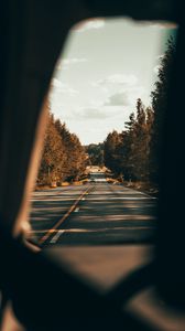 Preview wallpaper road, asphalt, cars, trees, overview