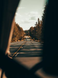 Preview wallpaper road, asphalt, cars, trees, overview