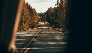 Preview wallpaper road, asphalt, cars, trees, overview