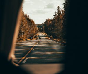 Preview wallpaper road, asphalt, cars, trees, overview