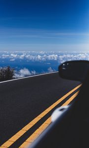 Preview wallpaper road, asphalt, clouds, horizon, overview