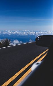 Preview wallpaper road, asphalt, clouds, horizon, overview