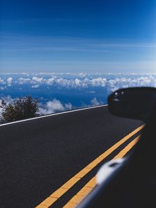 Preview wallpaper road, asphalt, clouds, horizon, overview