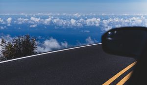 Preview wallpaper road, asphalt, clouds, horizon, overview