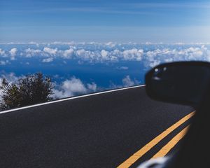 Preview wallpaper road, asphalt, clouds, horizon, overview