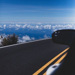 Preview wallpaper road, asphalt, clouds, horizon, overview