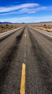 Preview wallpaper road, asphalt, desert, distance, horizon, nature
