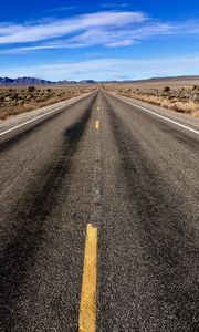 Preview wallpaper road, asphalt, desert, distance, horizon, nature