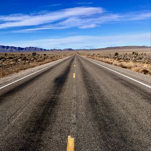 Preview wallpaper road, asphalt, desert, distance, horizon, nature