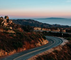 Preview wallpaper road, asphalt, hills, landscape