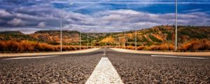 Preview wallpaper road, asphalt, marking, mountains, direction