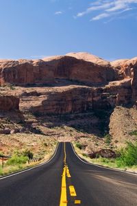 Preview wallpaper road, asphalt, marking, lines, canyons, trees