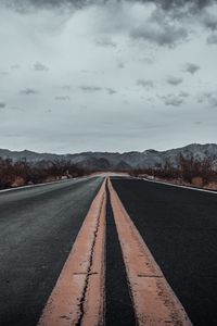 Preview wallpaper road, asphalt, marking, mountains, horizon