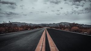 Preview wallpaper road, asphalt, marking, mountains, horizon