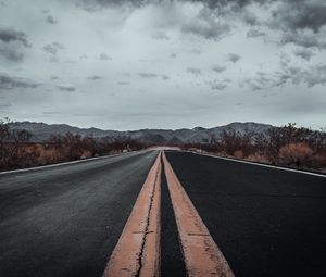 Preview wallpaper road, asphalt, marking, mountains, horizon