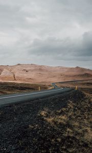 Preview wallpaper road, asphalt, mountains, marking