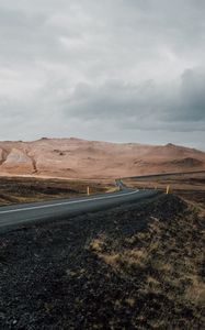 Preview wallpaper road, asphalt, mountains, marking