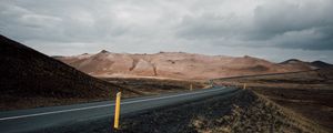 Preview wallpaper road, asphalt, mountains, marking