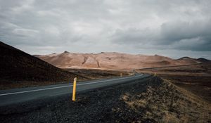 Preview wallpaper road, asphalt, mountains, marking