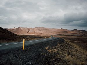 Preview wallpaper road, asphalt, mountains, marking