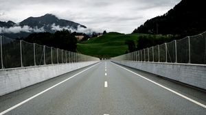 Preview wallpaper road, asphalt, mountains, nature