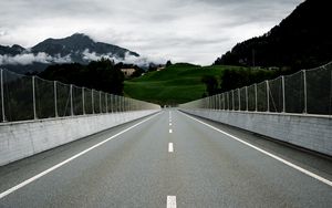 Preview wallpaper road, asphalt, mountains, nature