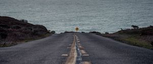 Preview wallpaper road, asphalt, sea, coast, water