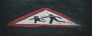 Preview wallpaper road, asphalt, sign, symbol, warning