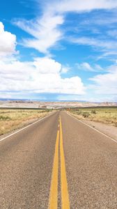 Preview wallpaper road, asphalt, sky, clouds