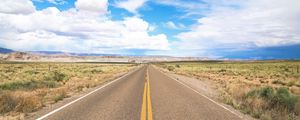 Preview wallpaper road, asphalt, sky, clouds