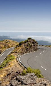 Preview wallpaper road, asphalt, turn dangerous, height, look