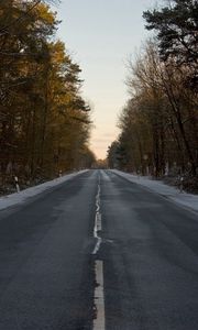 Preview wallpaper road, asphalt, winter, snow
