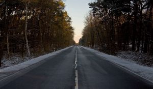 Preview wallpaper road, asphalt, winter, snow