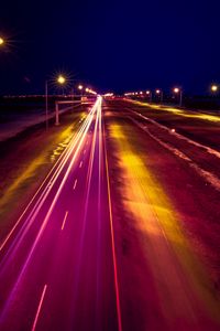 Preview wallpaper road, backlight, lights, light, night