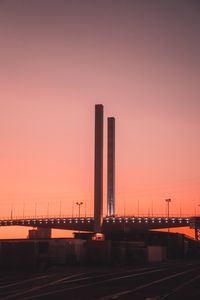 Preview wallpaper road, bridge, construction, dusk