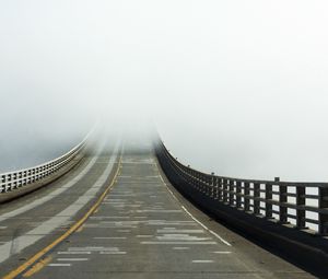 Preview wallpaper road, bridge, fog