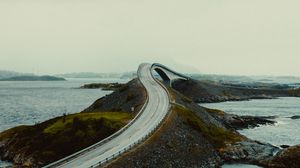 Preview wallpaper road, bridge, water, landscape
