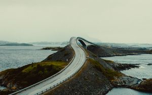 Preview wallpaper road, bridge, water, landscape