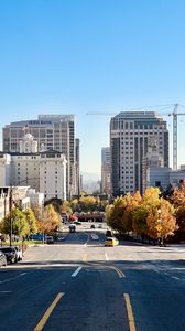 Preview wallpaper road, buildings, city, view