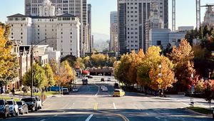 Preview wallpaper road, buildings, city, view