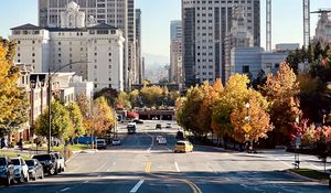 Preview wallpaper road, buildings, city, view