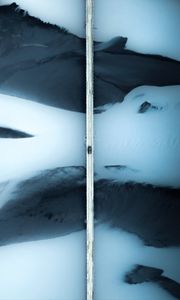Preview wallpaper road, car, aerial view, ice
