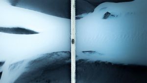 Preview wallpaper road, car, aerial view, ice