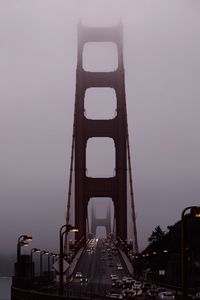 Preview wallpaper road, car, bridge, fog