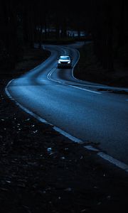 Preview wallpaper road, car, winding, night