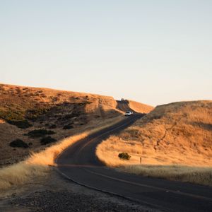 Preview wallpaper road, cars, winding, hill