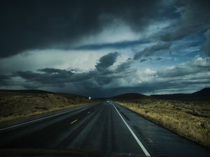 Preview wallpaper road, clouds, auto, traffic