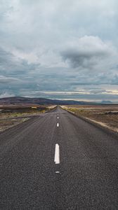 Preview wallpaper road, clouds, hills, nature